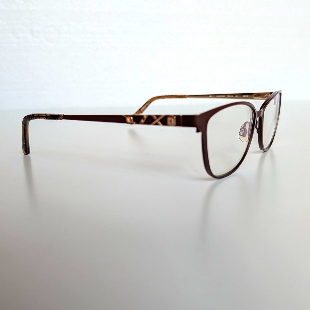 Bebe BB5171 Topaz Brown Cat Eye Eyeglasses Rhinestone Gold Detail *FRAMES ONLY*